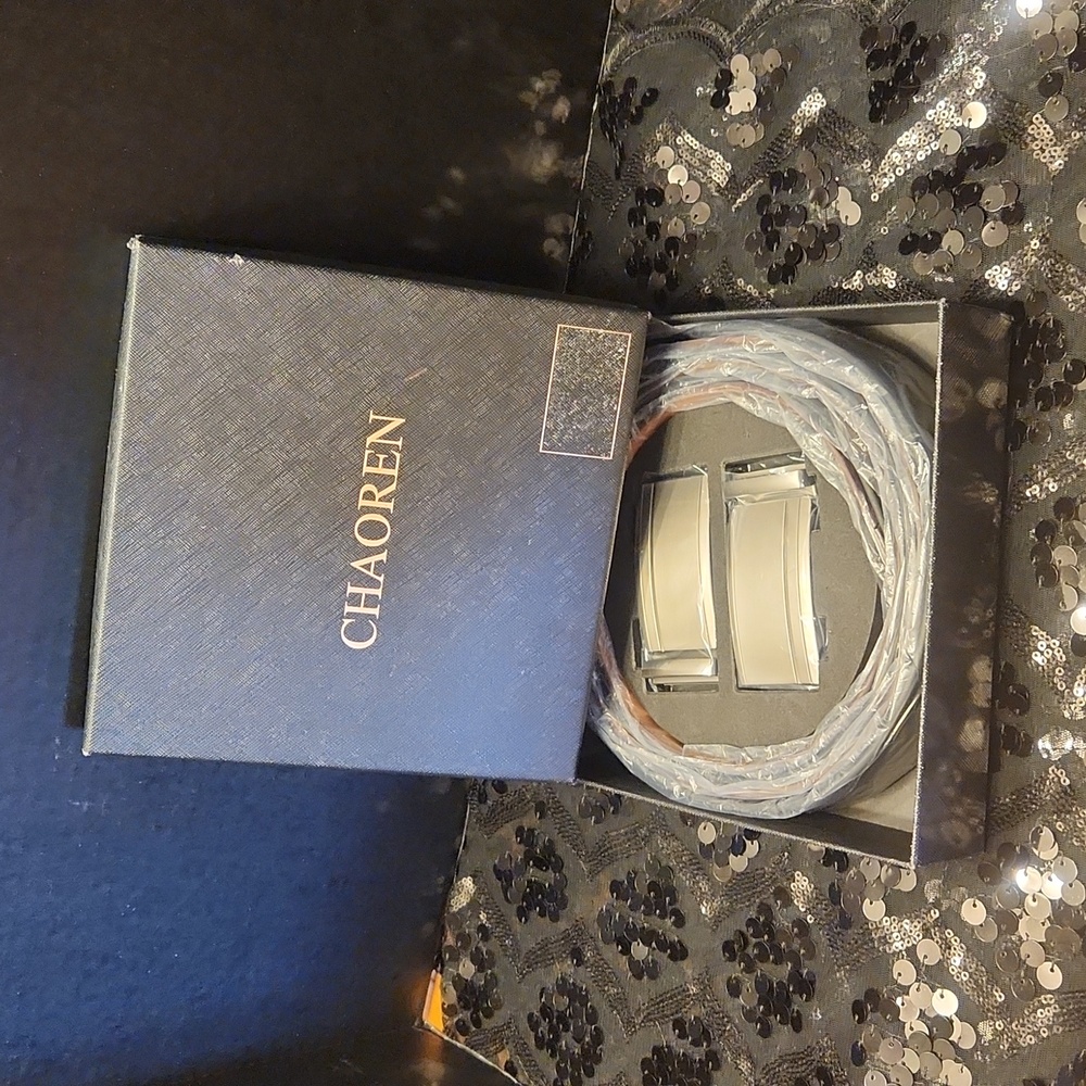 Chaoren mens belts leather ratchet 2 pack BRAND NEW